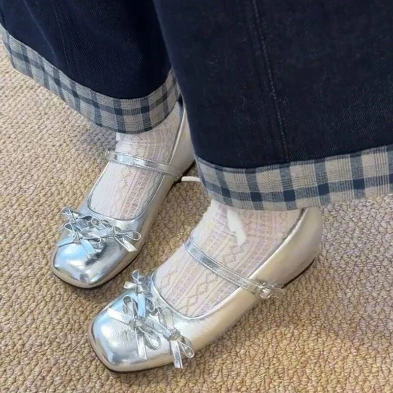 Internal Elevation Women Mary Jane Shoes Butterfly-knot Part