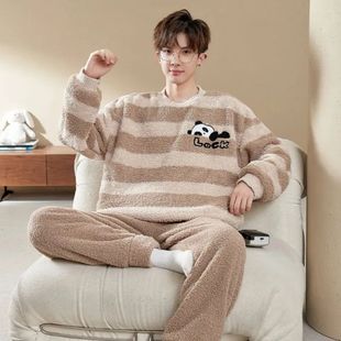 Pajamas Winter Men Thickened Fleece Plus Caoral Size