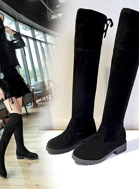 Women Over The Knee Boots Suede Sexy High Heels Lace Up Long