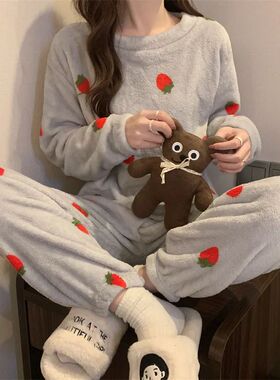 Pajamas Winter Women's Padded Thickened Loose Large Size Dra