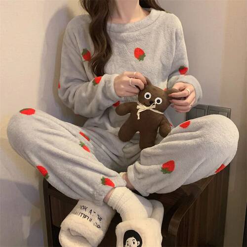 Pajamas Winter Women's Padded Thickened Loose Large Size Dra