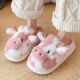 Warm Cartoon Slippers Women Cow Winter Toe Closed Non Slip