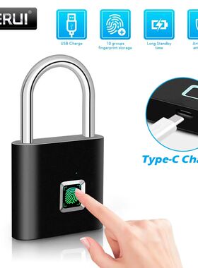 KERUI Smart Fingerprint Padlock Waterproof Fingerprint Keyle