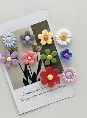 10-Piece Oval Kawaii Flower Fridge Magnets – Colorful & Str