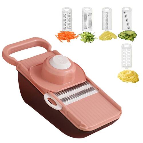 5 In 1 Vegetable Cutter Fruit Slicer Grater Shredders Drain