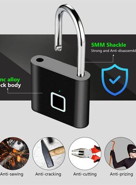 KERUI Fingerprint Lock Keyless USB Charging Smart Padlock Wa