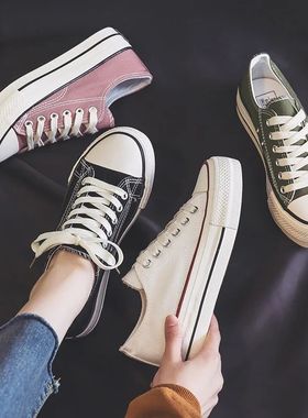 New Spring Thick-Soled Canvas Shoes Women's Versatile Casual