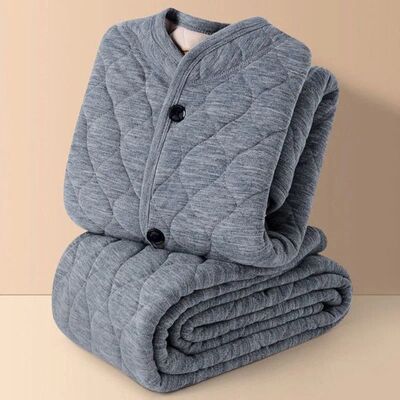 Fleece Pajamas Men's Women's Three-layer Padded Autumn Winte