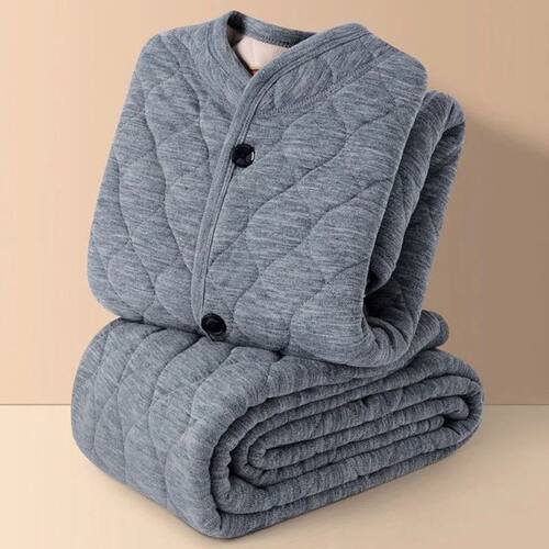 Fleece Pajamas Men's Women's Three-layer Padded Autumn Winte