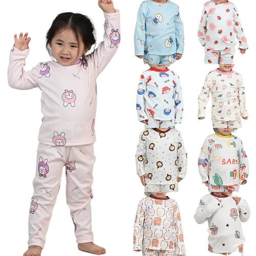 Children Cotton Pajamas Suit Kids Cartoon Sleepwear Autumn L