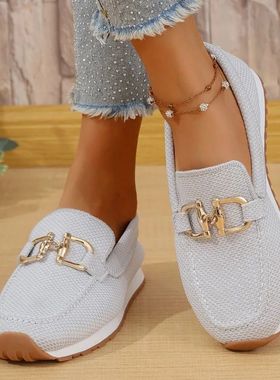 Luxury Metal Chain Designer Flats for Women 2025 Plus-size 4