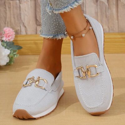 Luxury Metal Chain Designer Flats for Women 2025 Plus-size 4