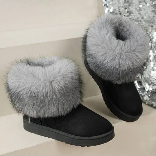 Women Shoes 2024 Retro Round Toe Women's Boots Winter Plush