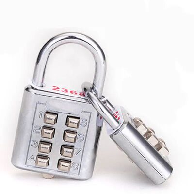 4 Digit /5Digit Push Button Combination Padlock Silver Numbe