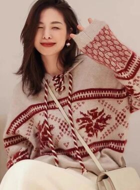 100% pure wool cashmere sweater women's 2024 autumn and wint