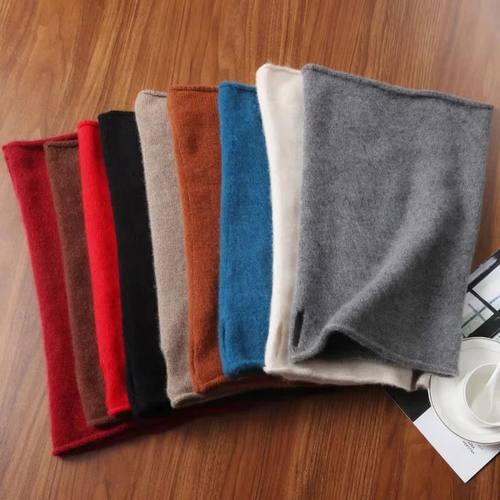 100% Pure Wool Knitted Ring Scarf Elegant Neckerscarf Female