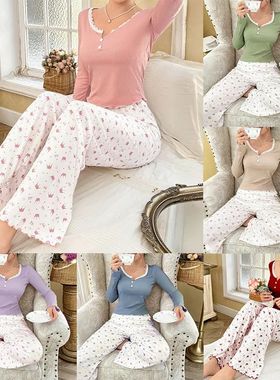 2025 New Lace Trim Nightgown Set For Women, Round Neck Crown