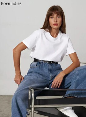 Bornladies Summer 100% Cotton Women's T-shirt Bottoming Basi