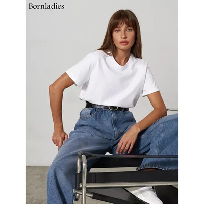 Bornladies Summer 100% Cotton Women's T-shirt Bottoming Basi