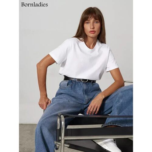 Bornladies Summer 100% Cotton Women's T-shirt Bottoming Basi