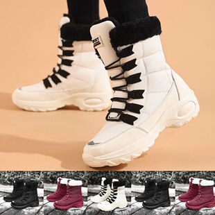 Women Boots Quality Winter Keep High Mid Waterpr Calf Warm