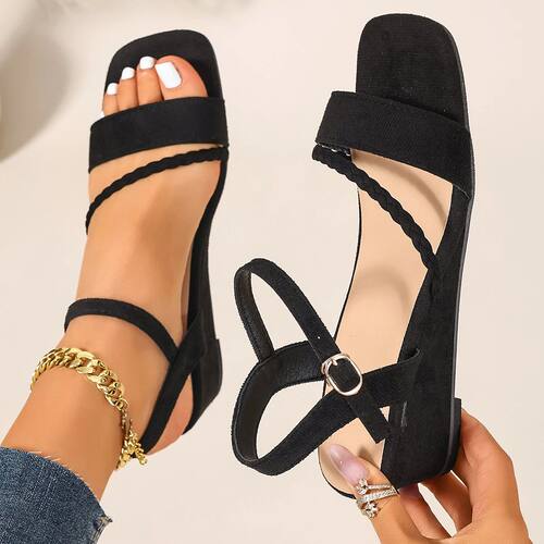 Summer Square Toe Sexy Comfortable Non-slip Wedge Sandals Fa