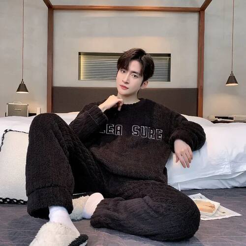 Hot Sale Of The Season New Men's Sleepwear Coral Fleece Thic