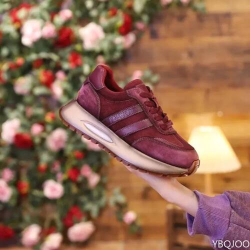 2025 Spring New Leather Low Cut Sneakers Lightweight Thick S