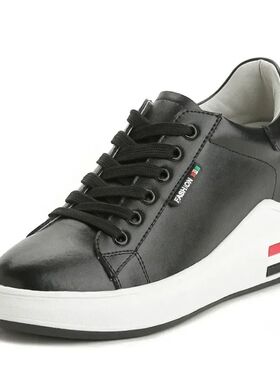 7cm Genuine Leather Fashion Platform Sneakers Women Shoes fo