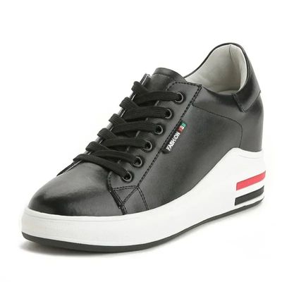 7cm Genuine Leather Fashion Platform Sneakers Women Shoes fo