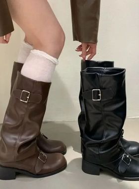 Woman Boots Knee High Platform Chunky Heels Trend Punk Gothi