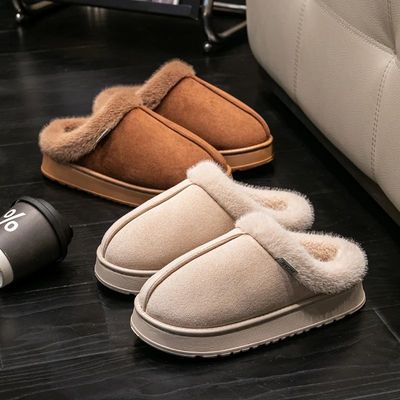 Fashion Women Fluffy Slippers for Autumn and Winter Indoor E