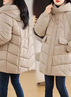 Women Long Parkas Hooded Cotton Jackets 2025 New Winter Thic