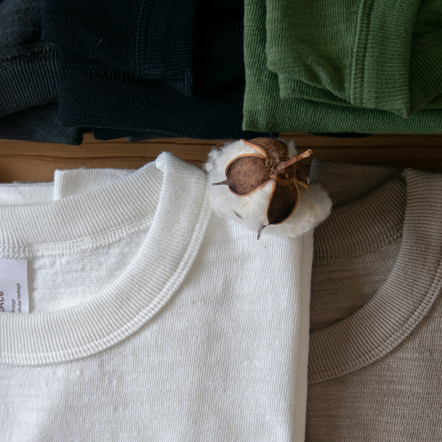 300G竹节棉无缝筒织全棉复古T恤