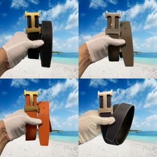 适用于爱马仕皮带H扣头层牛皮无头替换皮带真皮腰带不带头男女士