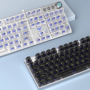 狼蛛透明冰块有线机械键盘便携电竞游戏网吧台式笔记本通用混光