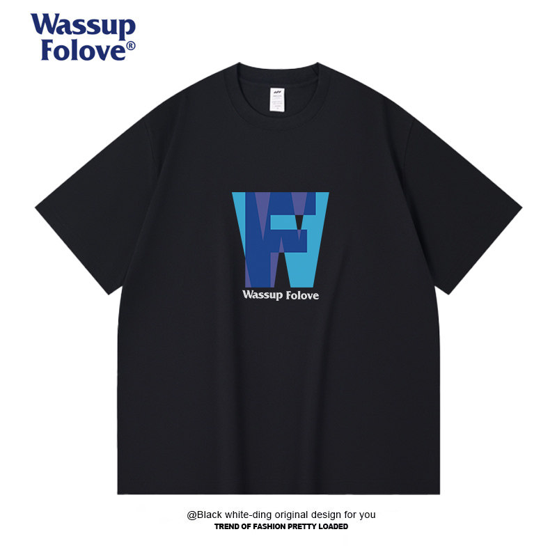 WASSUPfolove时尚简约情侣短袖
