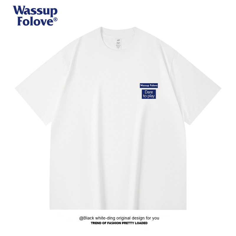 WASSUPfolove纯色纯棉休闲上衣