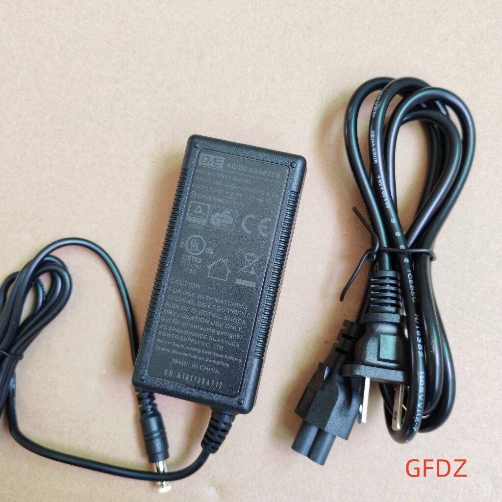 适用GVE冠宇达GM51-240200-F电源适配器24V2A 充电器 24V电源线图片