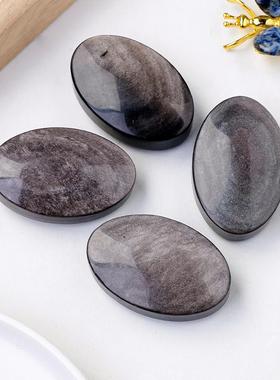 Its a natural crystal-solver, silver-cream, stone-appled, r