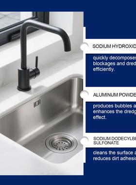 Plumbing powder, kitchen sink and bathroom pipes with a vari