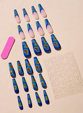 A long ladder with a blue coat of nails in 24 pieces of fake