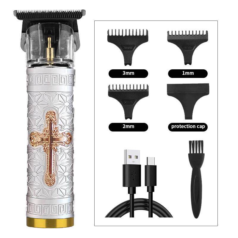 A hair cutter and a thruster and an electric cutter and an o