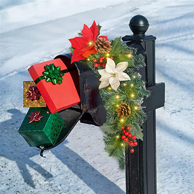 Its a Christmas decorative mailbox garland, and the garden