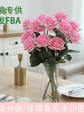 High-level black hand-held wet rose bouquets over filmed ros