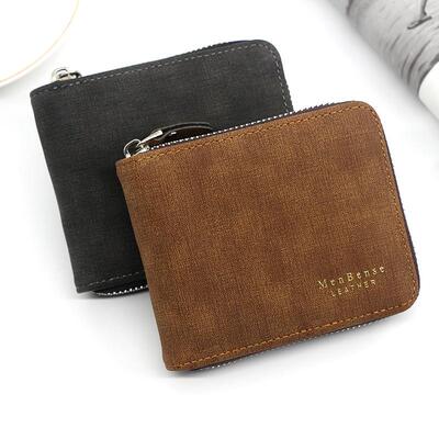 The mens wallet is fashionable, and the sandy mens zipper