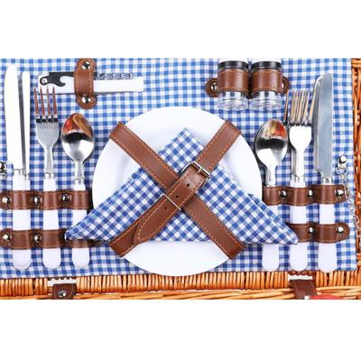 A picnic basket is made with an outdoor and foldable vegetab