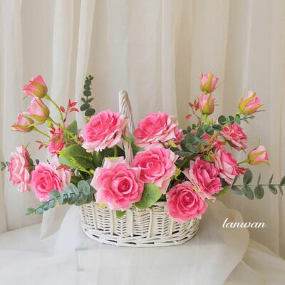 Romantic Nordic wind, real flowers, wedding roses, fake flow