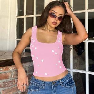 A girl dressed in a 2025 summer fashion fashion dress with a