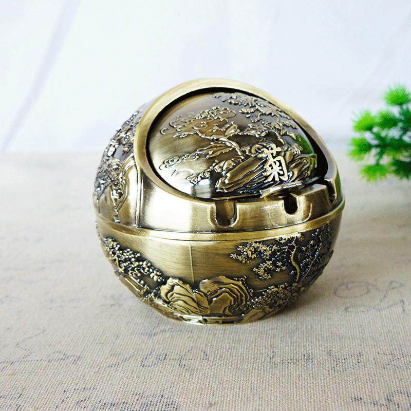 The spherical mackerel metal ashtray for smoke-proof home de